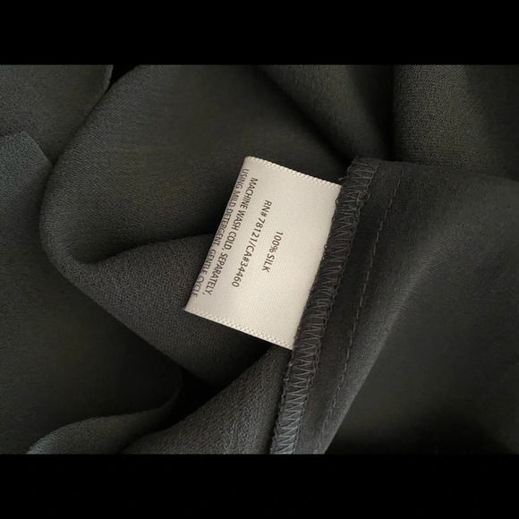 Eileen Fisher Grey/Black Georgette Shift Dress - Picture 8 of 8